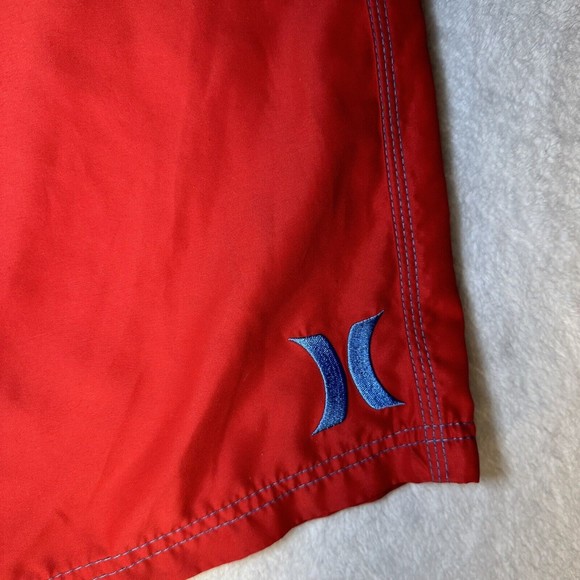 Hurley Men's Red Swimming Trunks Board Shorts Size 32 - Picture 10 of 11